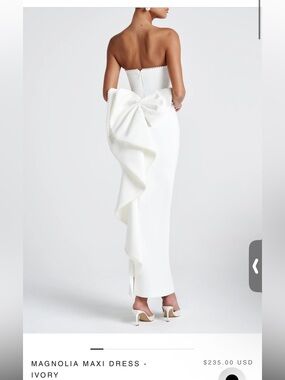 Magnolia Ivory Strapless Maxi Dress with Sculpted Bow